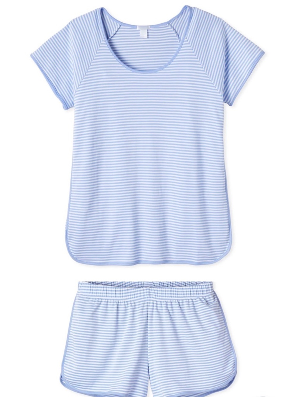 Striped Short Sleeve Pajama Set - Light Blue